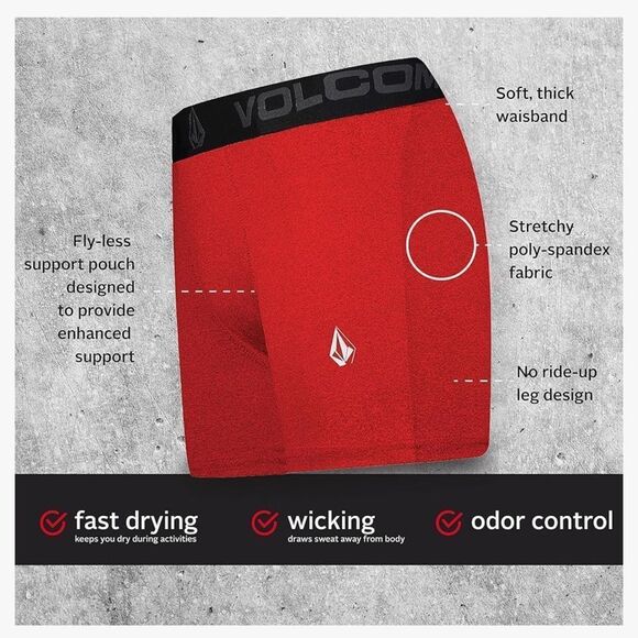 Volcom - Boxer Briefs 5 Pack Poly Spandex Performance Boxer Briefs Underwear - Picture 2 of 6